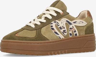 MANFIELD Sneaker in rosegold / oliv / offwhite, Produktansicht
