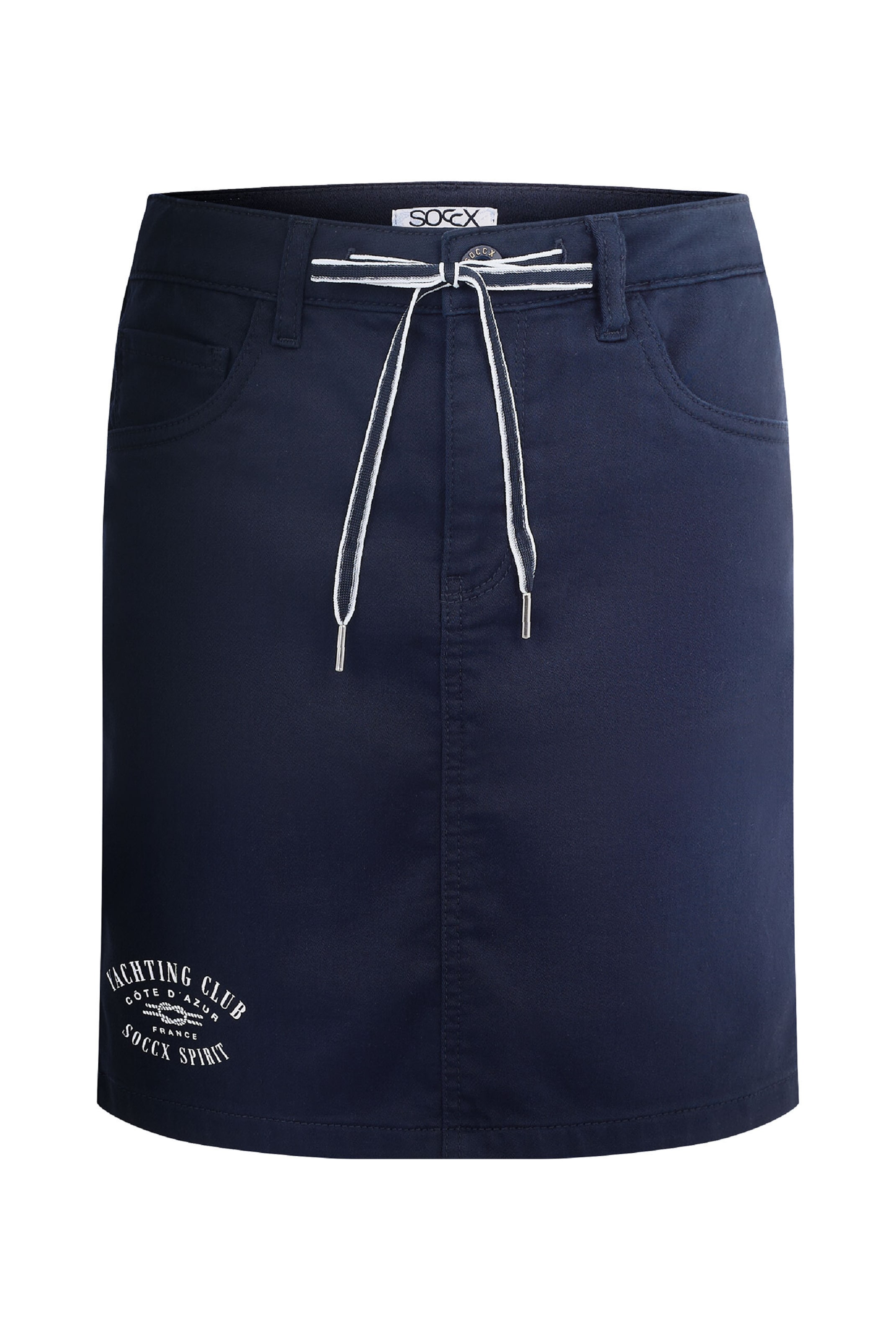 Soccx Kurzer Jeansrock AN:NE mit Print in blau, Produktansicht