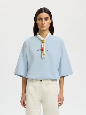 SELECTED Oversized bluse 'SLFLIA' i blå: forside