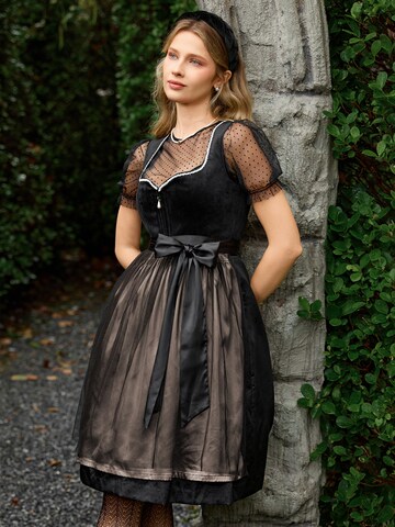 DIRNDLSTERN Dirndl 'Herz‑Ausschnitt' in Black