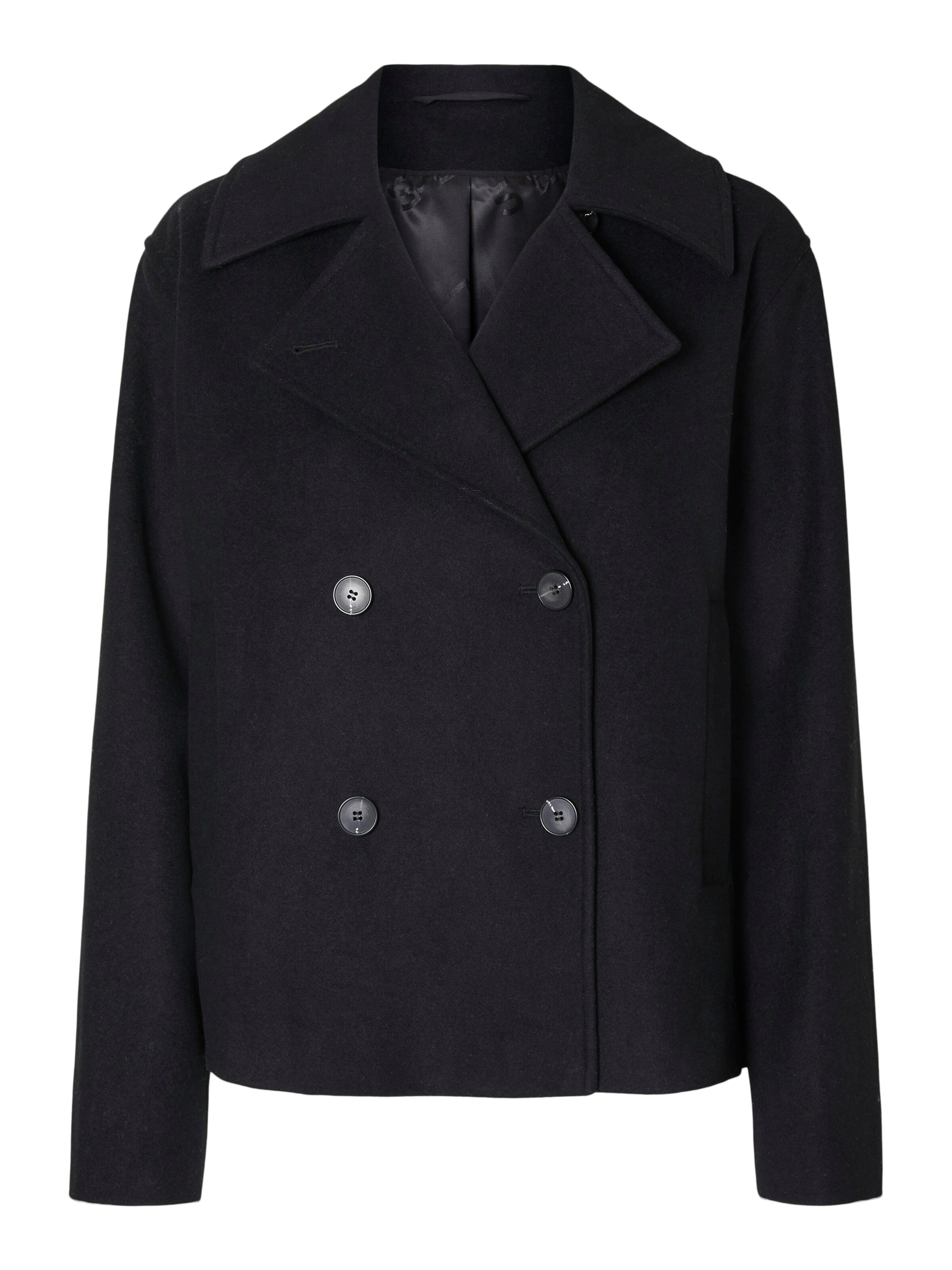 Palton de primăvară-toamnă 'Alma' de la SELECTED pe negru: față