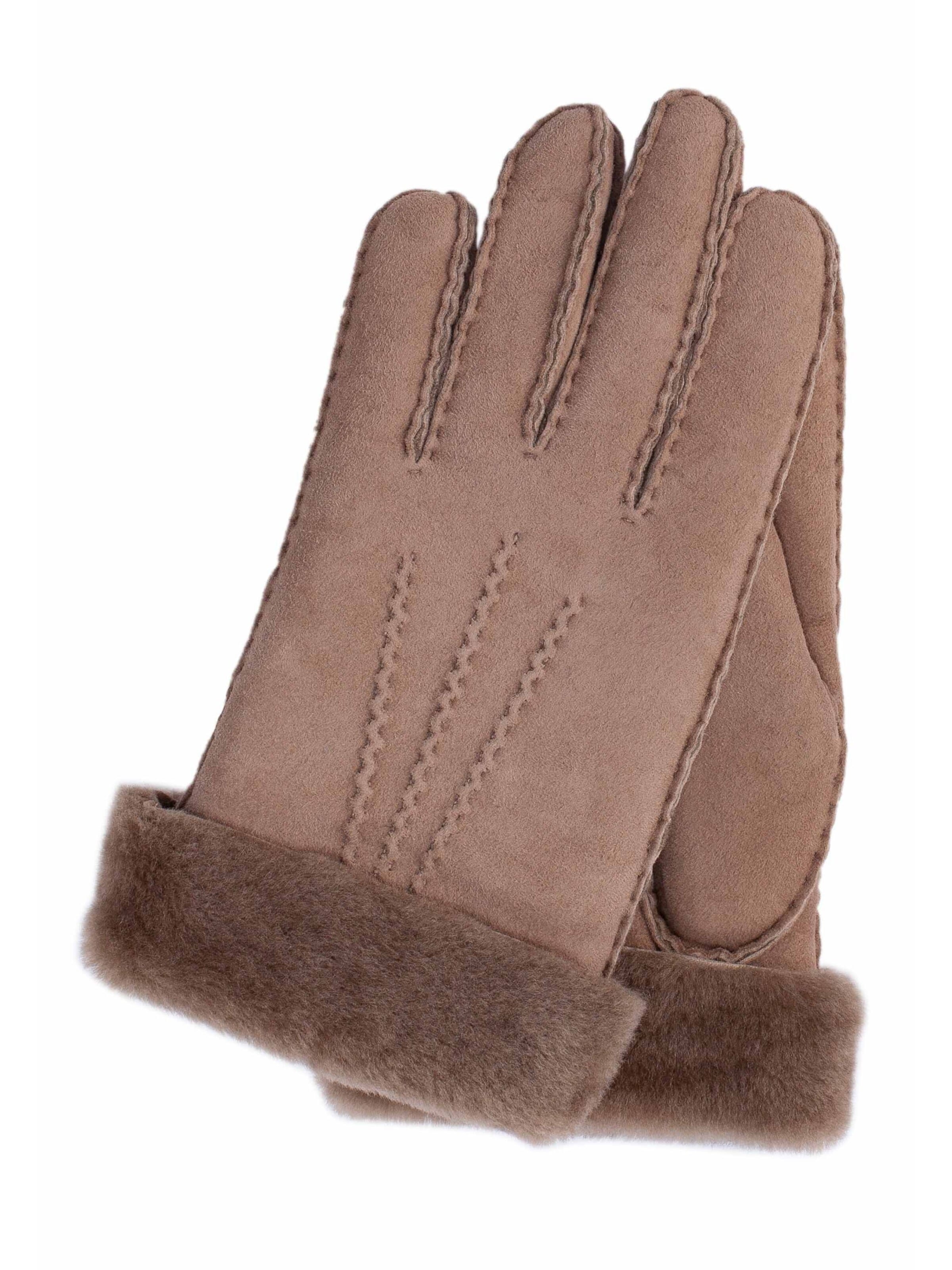 KESSLER Full Finger Gloves in Brown: front