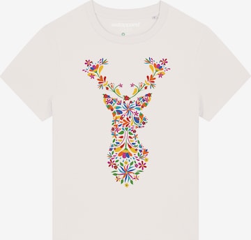 Watapparel Shirt ' Floral Deer ' in White: front
