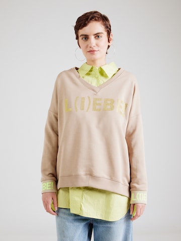 miss goodlifeSweater majica 'L(i)ebe' - smeđa boja: prednji dio
