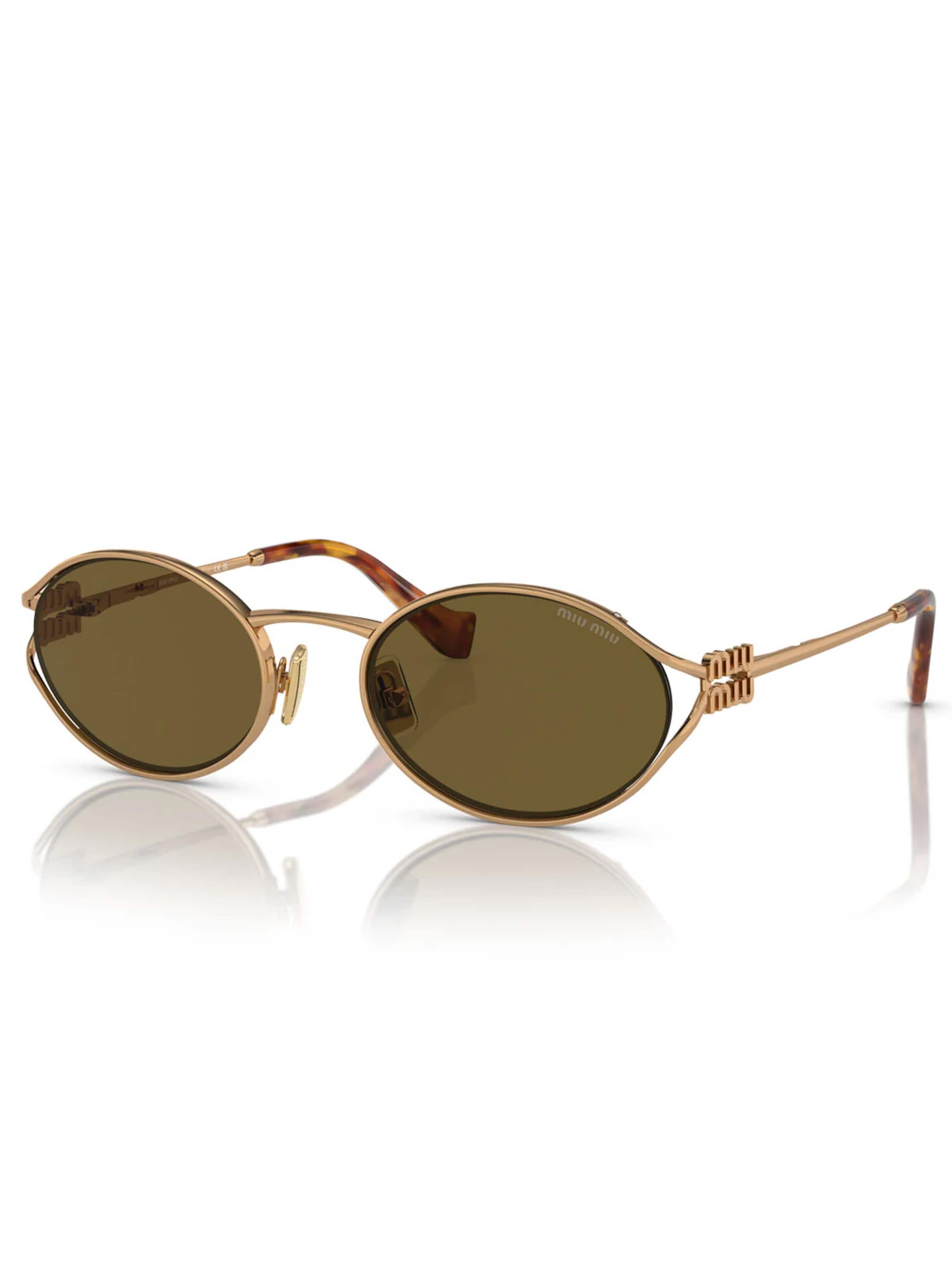 Miu Miu Sunglasses 'Miu Miu Occhiali da Sole MU52Y 7OE01T Oro/Marrone Donna' in Gold: front