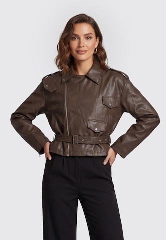 Veste mi-saison faina en marron : devant