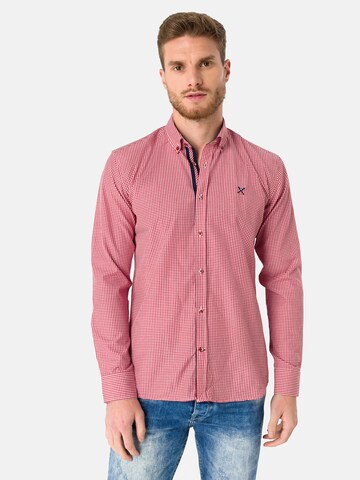 Jacey Quinn Regular Fit Hemd in Rot: Vorderseite