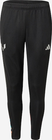 ADIDAS PERFORMANCE Slim fit Workout Pants 'Messi ' in Black: front