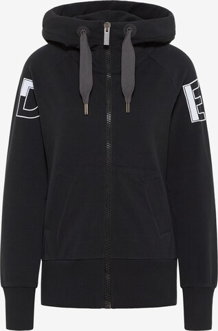 Elbsand Zip-Up Hoodie in Black: front