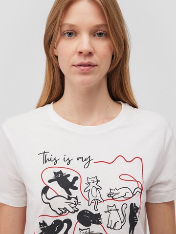 Mavi T-Shirt 'Cat Wool' in Weiß