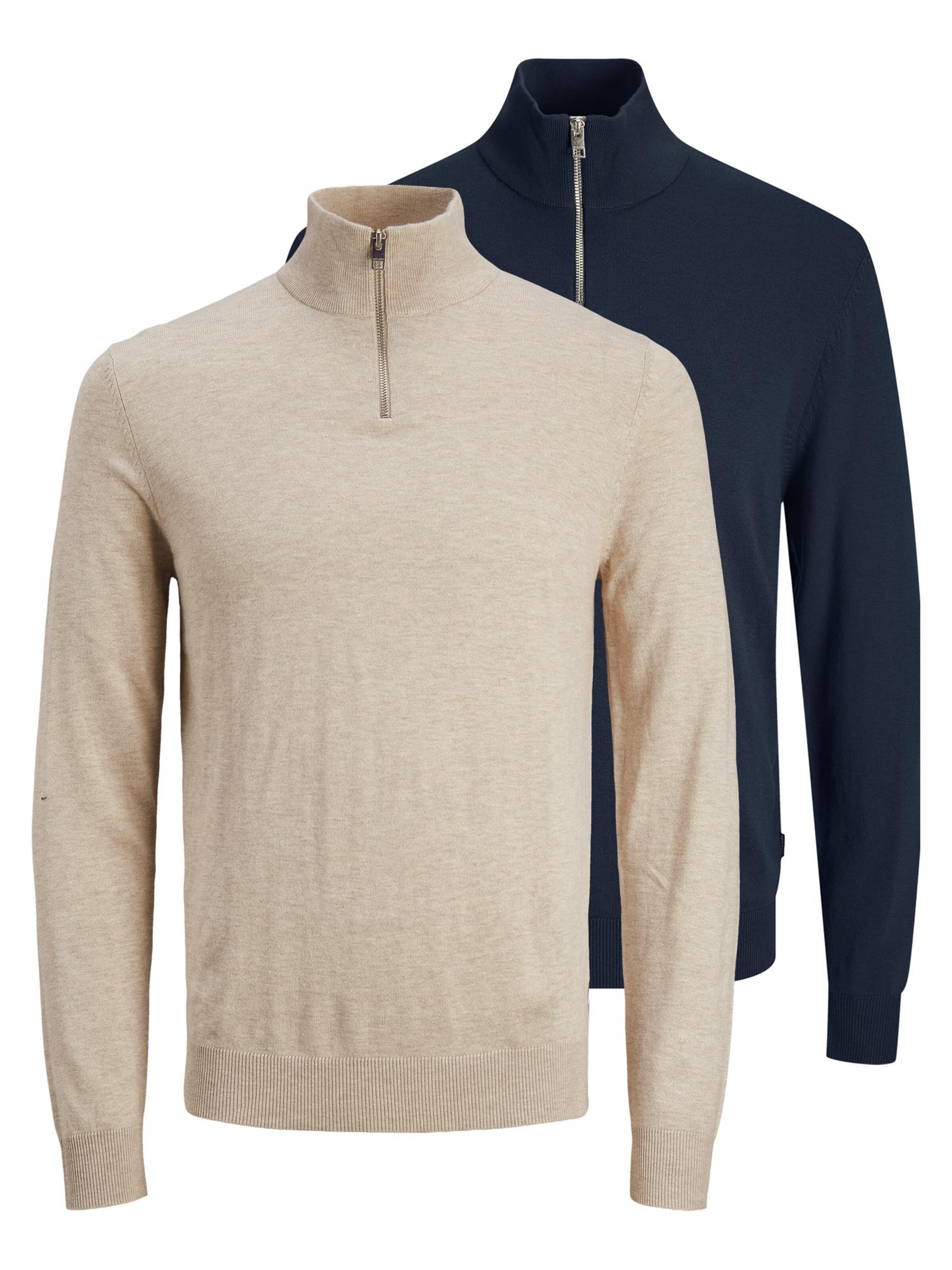 JACK & JONES Pullover 'Emil Knit'‌‌‌‌‌‌ in Blau: Vorderseite
