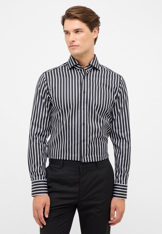 ETERNA Slim fit Zakelijk overhemd in Zwart: voorkant