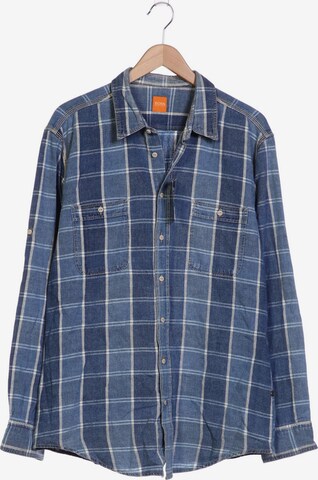 BOSS Orange Button Up Shirt in XXL in Blue: front