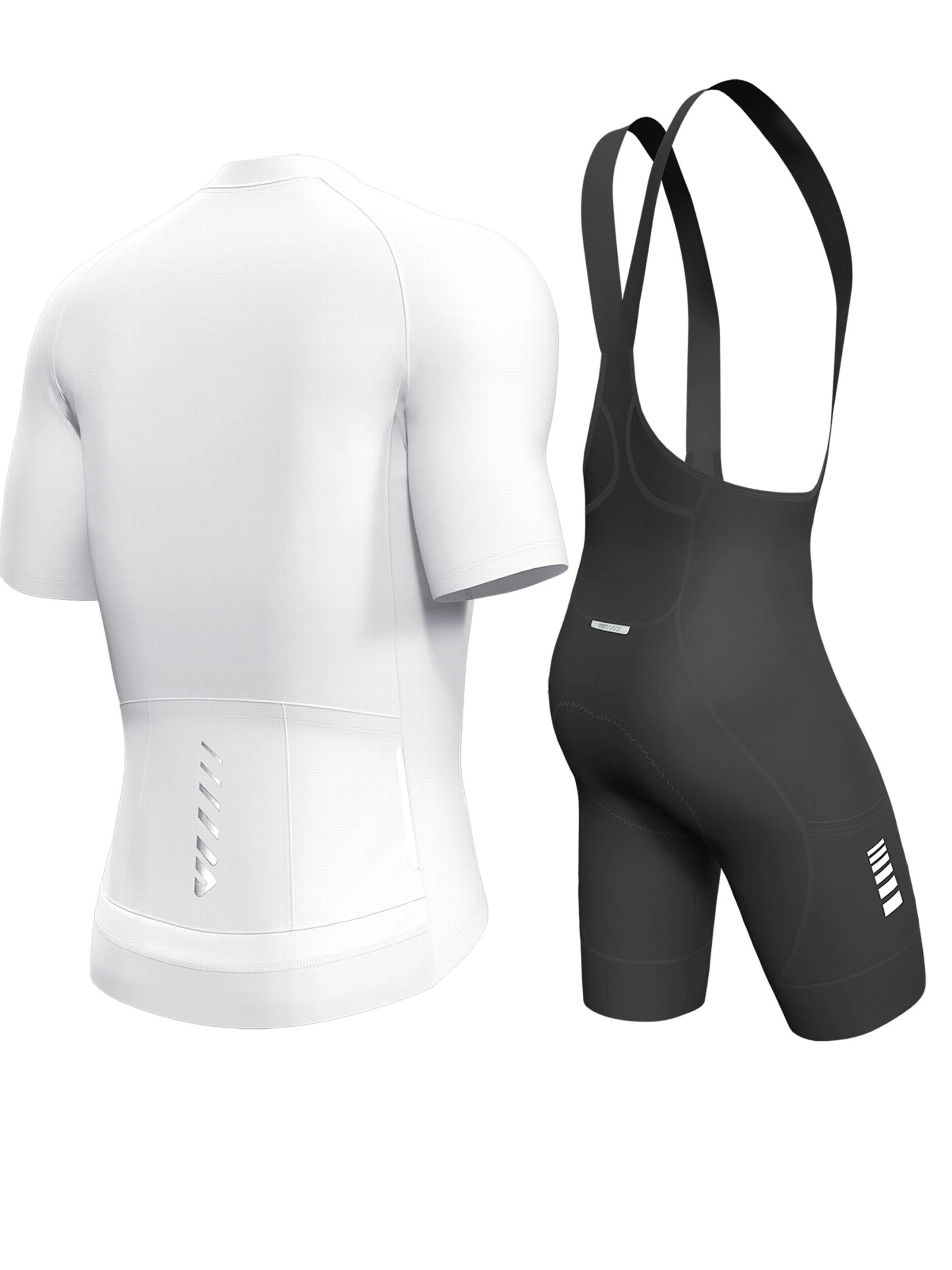 WULIBIKE - Ropa para correr 'Wulibike Radsport-Set 'Y-Ergonomie' Weiß/Schwarz' en blanco
