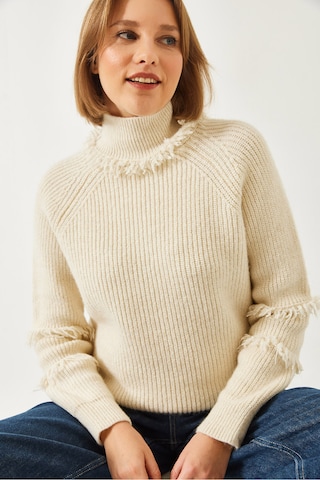 Bianco Lucci - Jersey en beige: frente