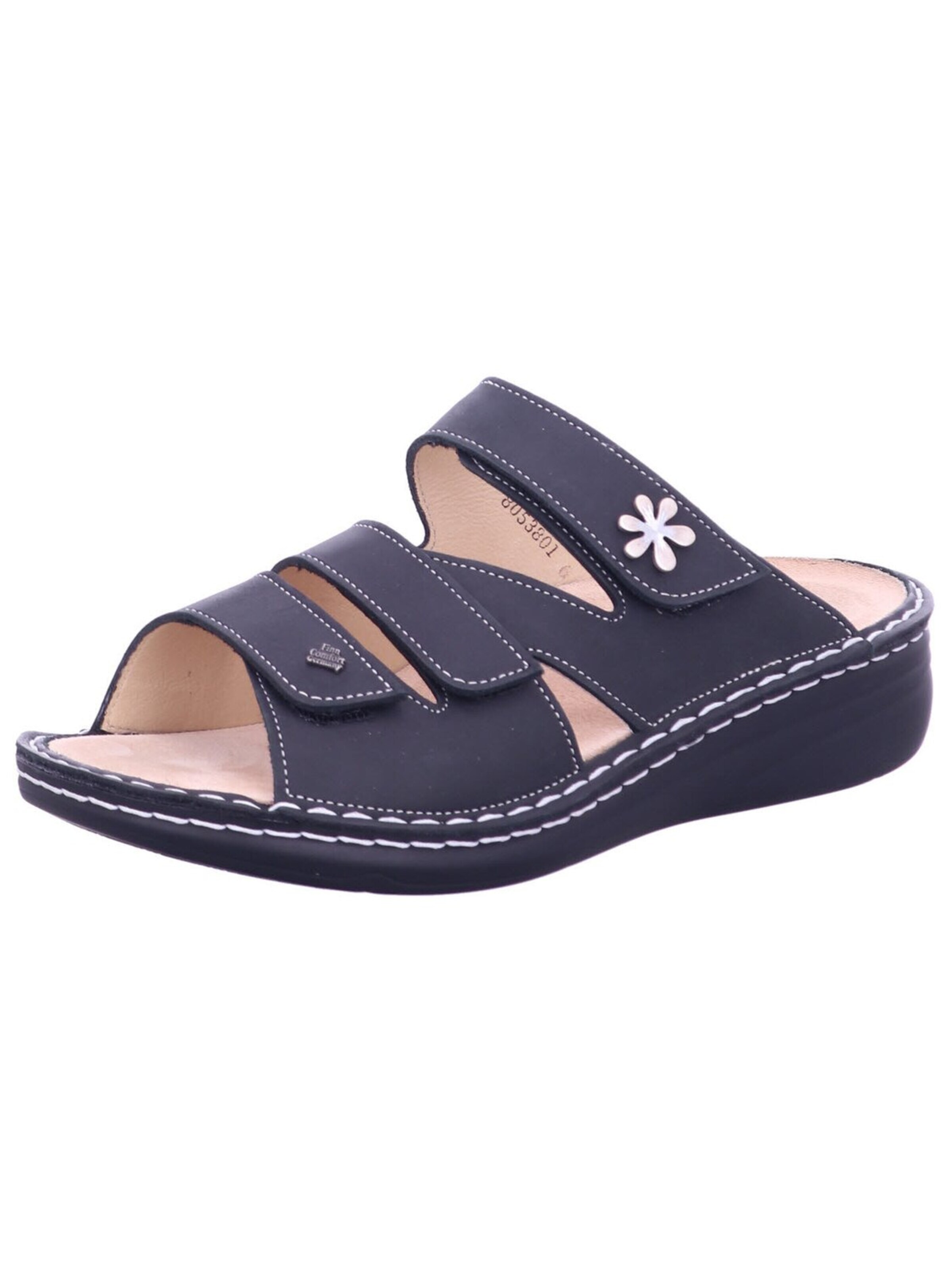 Finn Comfort - Zapatos abiertos 'Pantolette Damen 02640 723393 Echtleder in schwarz' en negro: frente