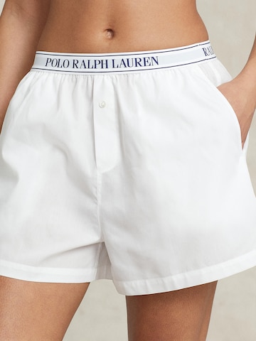 Polo Ralph Lauren Short Pajama Set ' Boxer ' in White: front