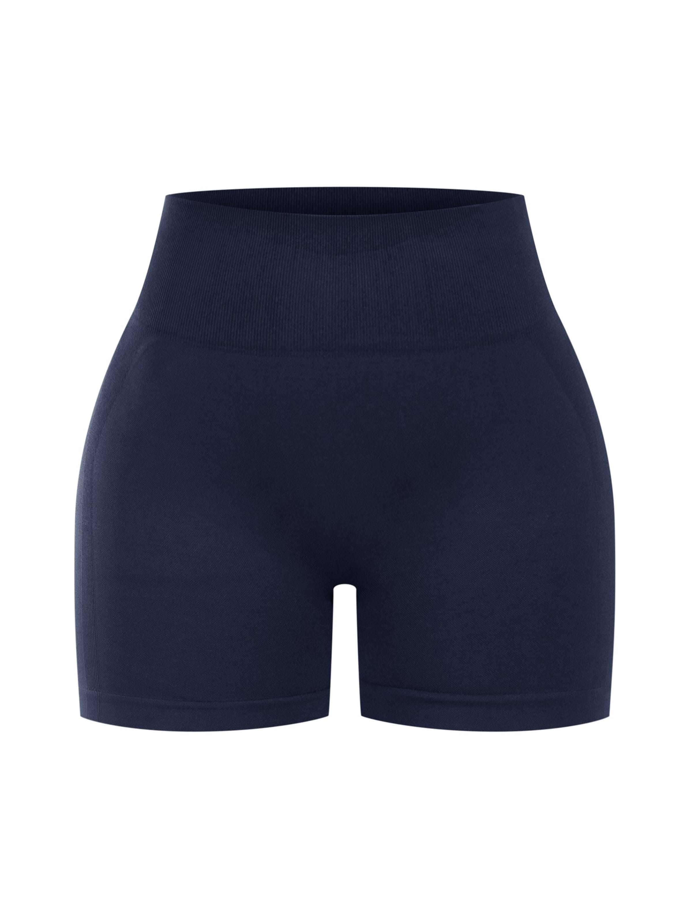 Smilodox Cetrina Seamless Scrunch Shorts in Blau: Vorderseite
