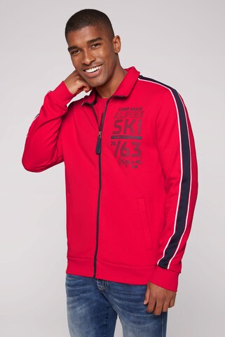 CAMP DAVID Sweat jacket in Red: front