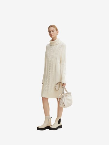 TOM TAILOR Knitted dress in Beige