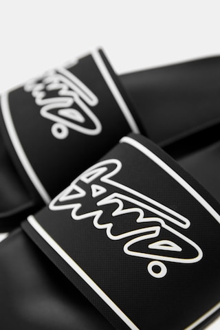 Pull&Bear Pantolette 'STWD' in Schwarz