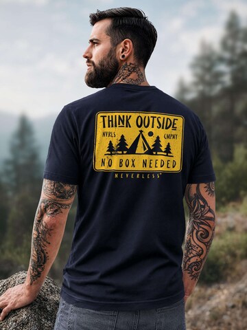 Neverless Shirt 'Think Outside'‌‌‌‌‌ in Blau