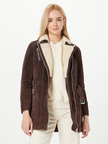 FREAKY NATION Winter Coat 'Polar Day' in Brown: front