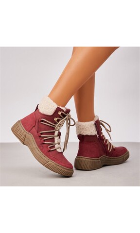 Ital-Design Schnürstiefelette in Rot