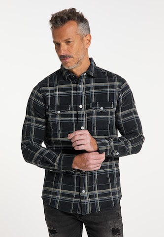 DreiMaster Vintage Regular fit Overhemd in Zwart: voorkant