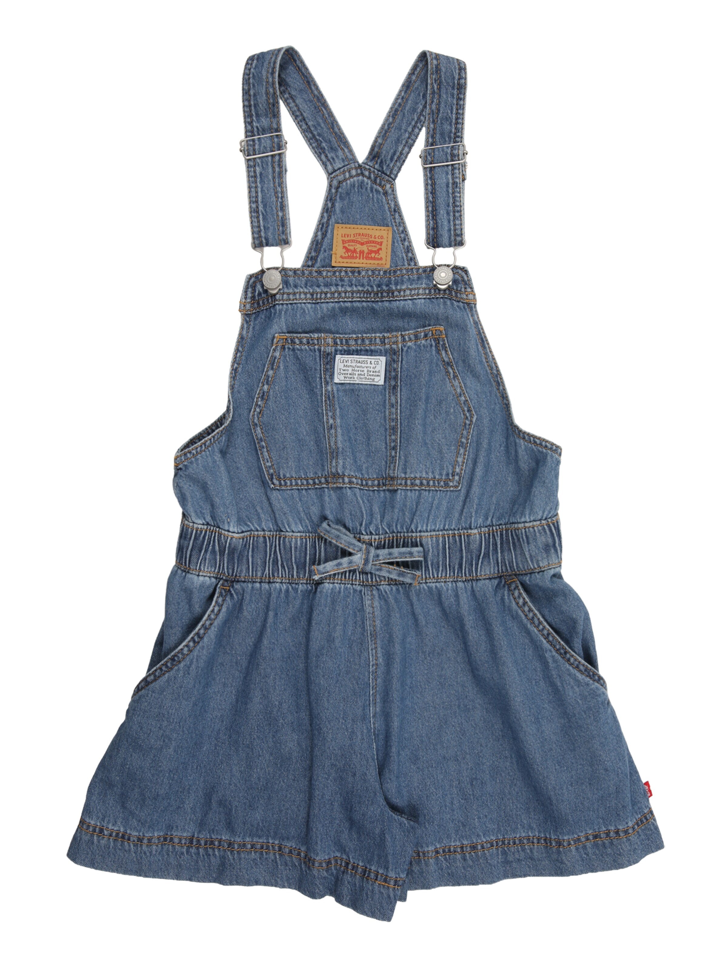 Levi's Kids Широка кройка Панталон с презрамки в синьо: отпред