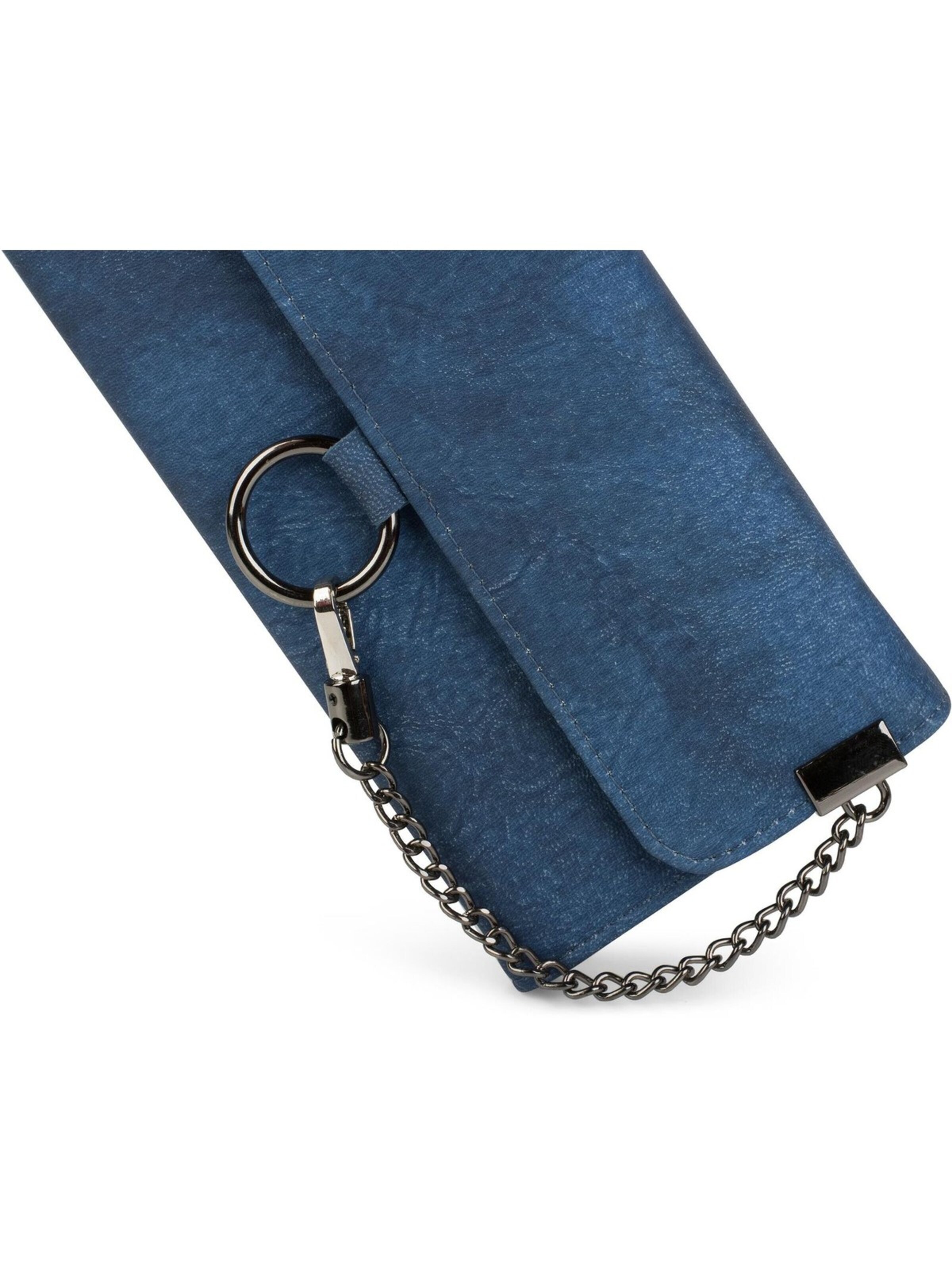 styleBREAKER Portemonnaie 'Geldbörse mit Ring und Kette'‌‌‌ in Blau