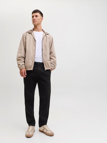 JACK & JONES Loosefit Lærredsbukser 'JPSTKane Dylan' i sort