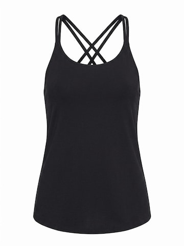 CURARE Yogawear Sporttop 'Spaghetti Top mit Bra - Black'‌‌‌‌‌‌‌‌ in Schwarz: Vorderseite