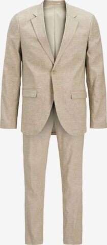 JACK & JONES Slim fit Suit 'Riviera' in Beige: front