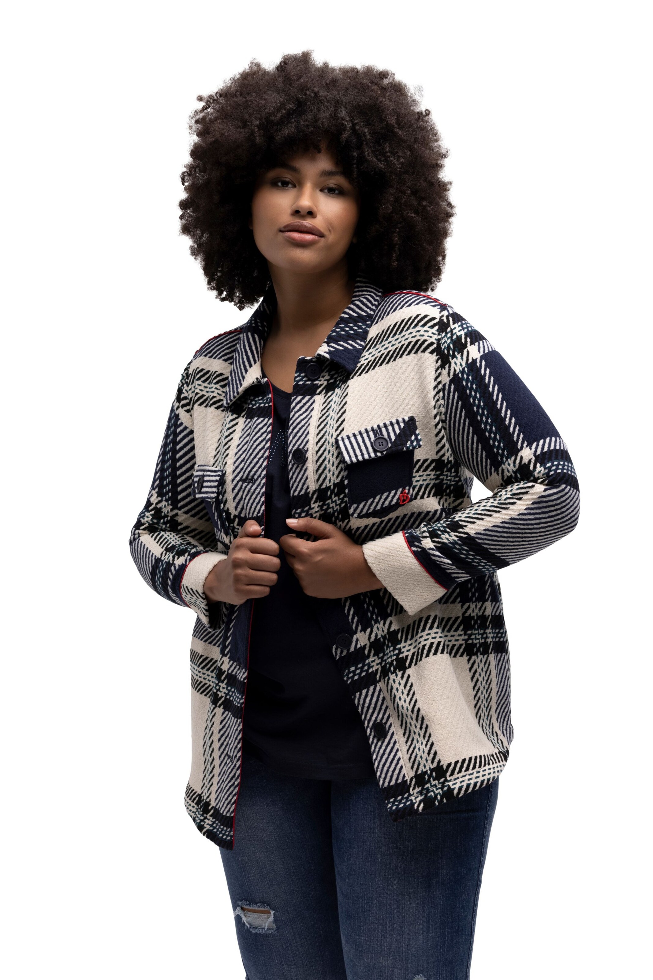 Ulla Popken Übergangsjacke in Beige: Vorderseite