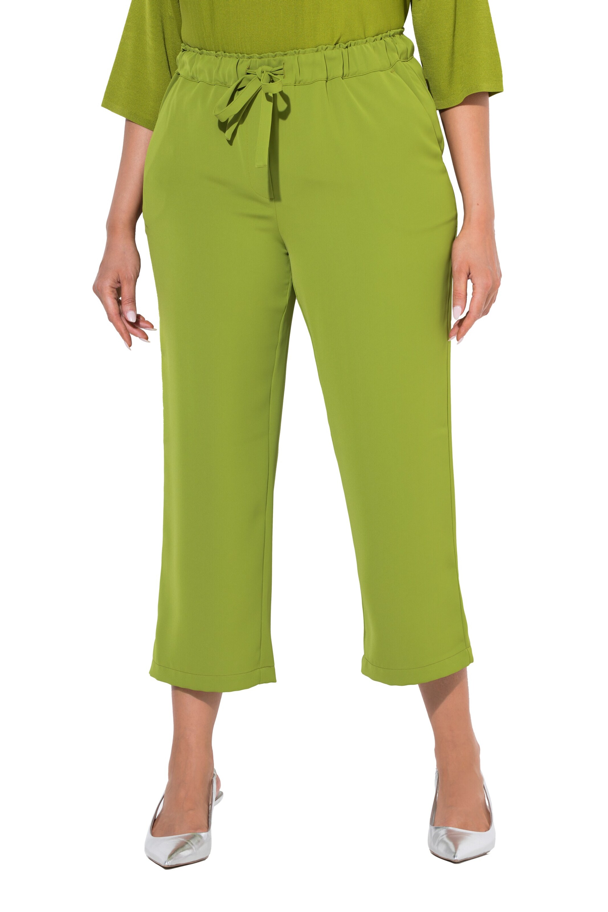 Ulla Popken Regular Pants in Green: front