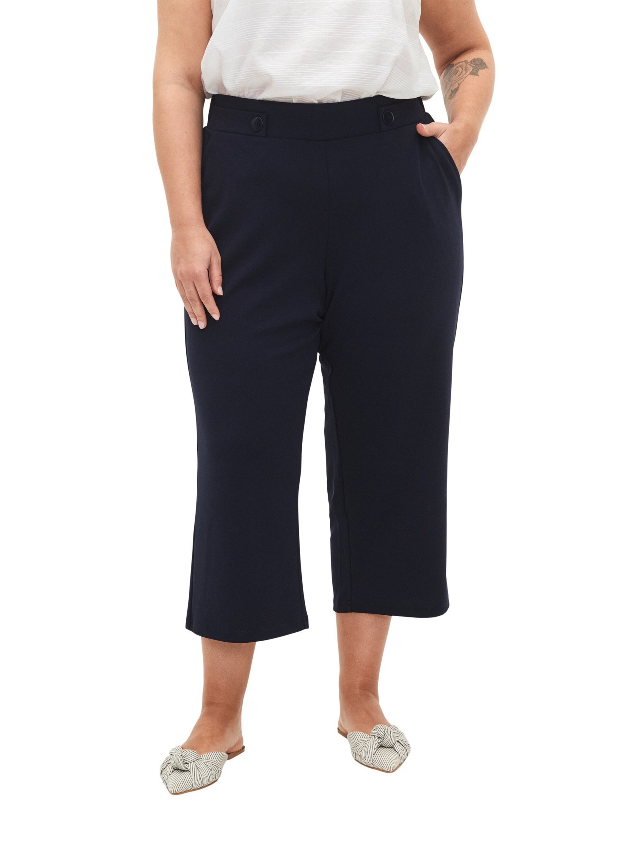 Zizzi Loosefit Hose in Blau: Vorderseite