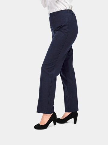 Goldner Regular Pleated Pants 'Martha' in Blue