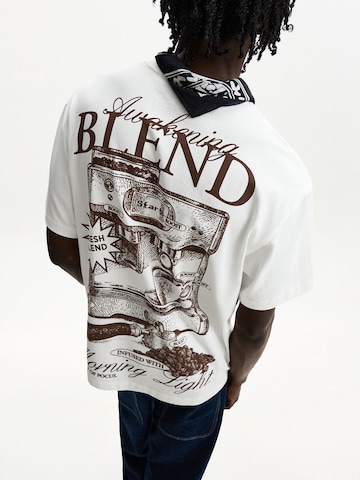 T-Shirt 'COFFEE BEANS' Bershka en blanc