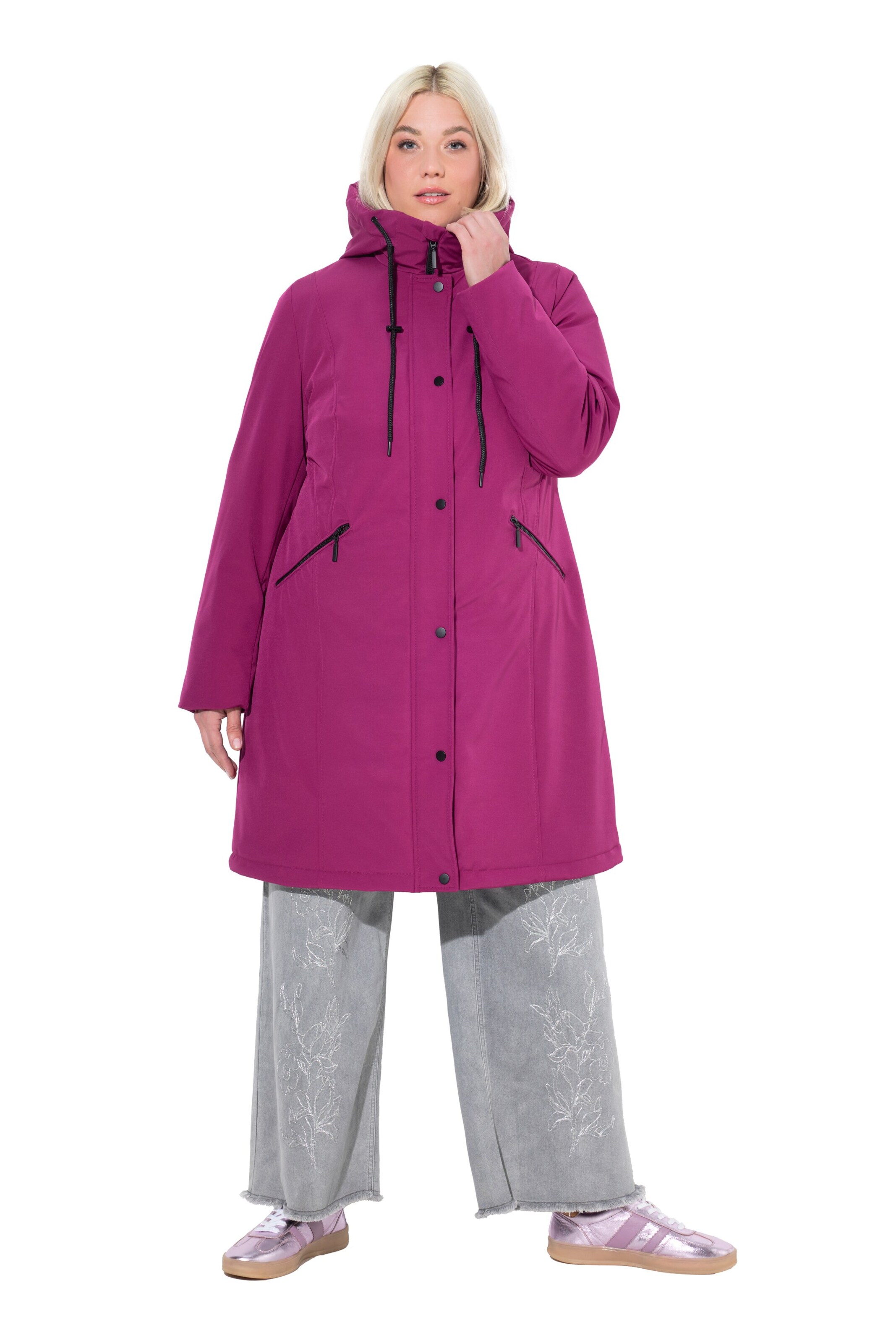Ulla Popken Between-season jacket in Purple: front