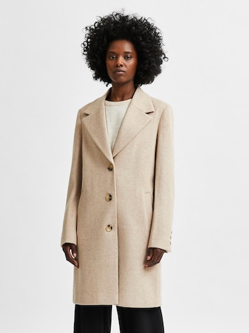 SELECTED FEMME Between-Seasons Coat 'Sasja' in Beige: front