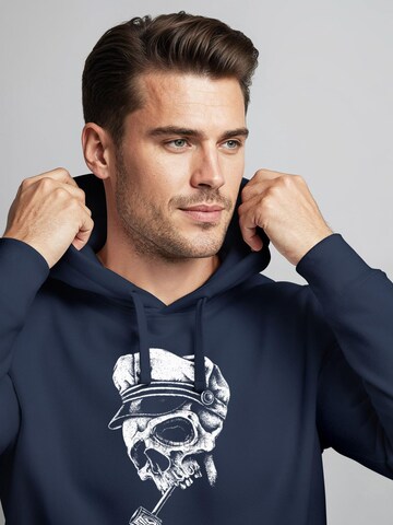 Neverless Sweatshirt 'Skull Captain' in Blue