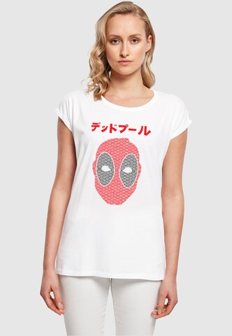 ABSOLUTE CULT T-Shirt 'Deadpool - Japanese Seigaiha Head' in Weiß: predná strana