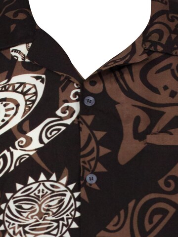 King Kameha Shirt 'Maori Wedding' in Bruin