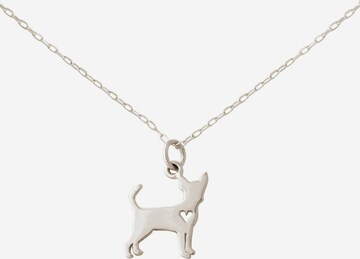 Gemshine Necklace 'Chihuahua Hund' in Silver: front