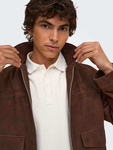 Only & Sons Between-Season Jacket 'ONSNikolaj' in Brown