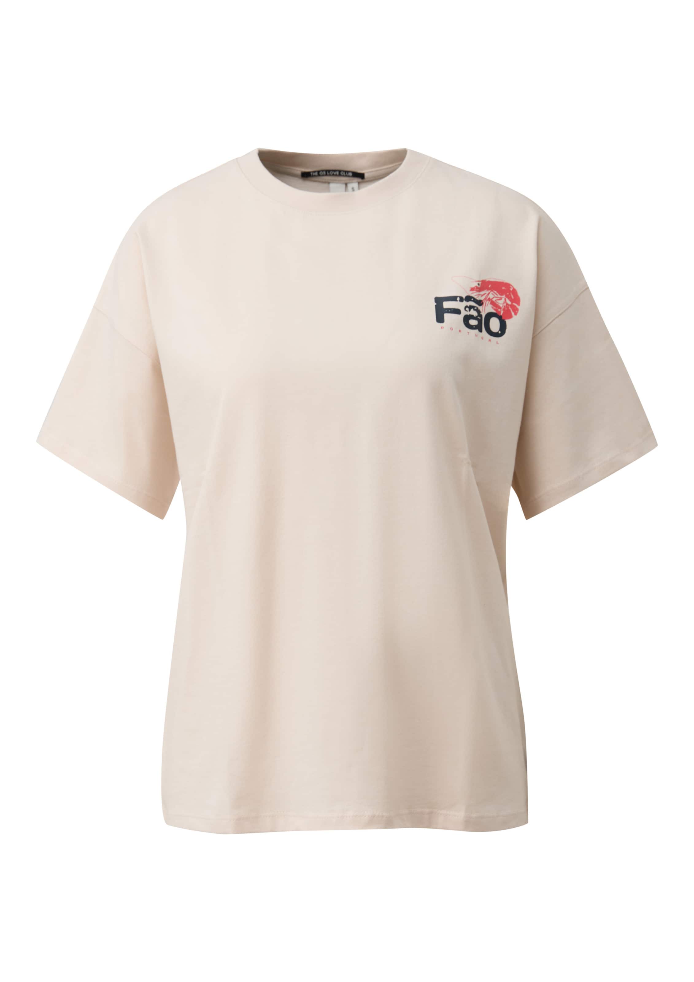 T-shirt QS en beige : devant