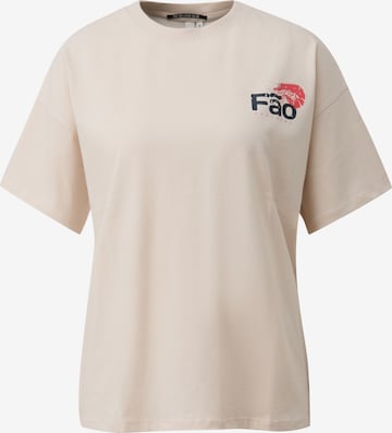 T-shirt QS en beige : devant