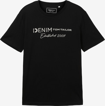 T-Shirt TOM TAILOR DENIM en noir : devant