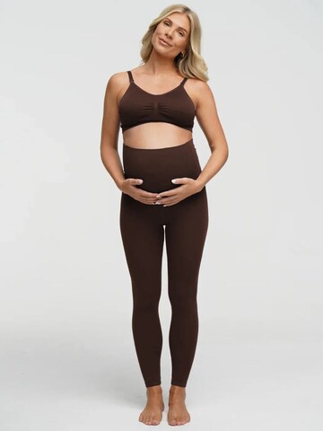 Skinny Leggings 'Seamless Umstandsleggings mit hohem Bund' cfab (formerly creamy fabrics) en marron